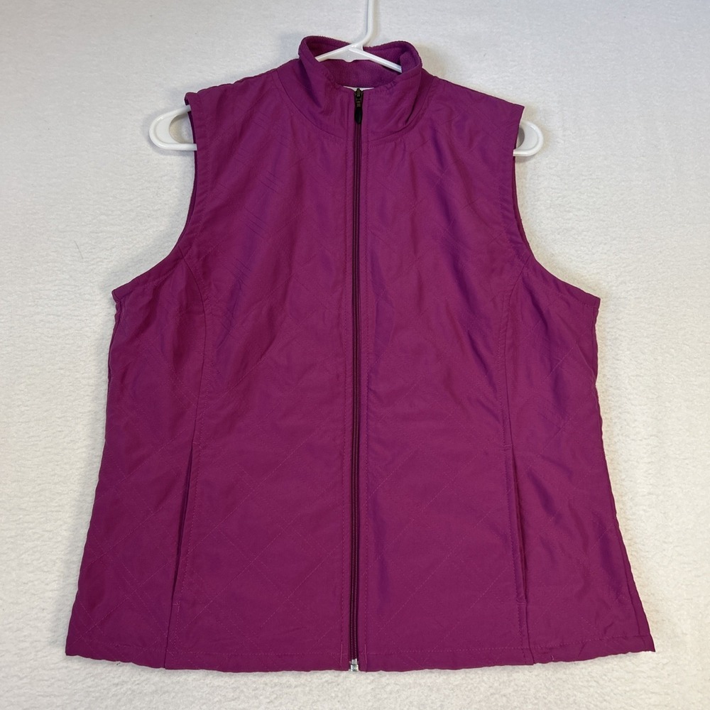 Columbia Womens Quilted Full Zip Vest Purple Medium XL1345 Sleeveless Jacket